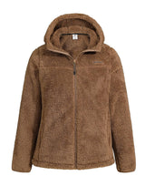 Pioneer Camp Women's Fuzzy Fleece Jacket Full Zip Up Lightweight Warm Soft Fleece Coat with Hood for Spring Fall Winter