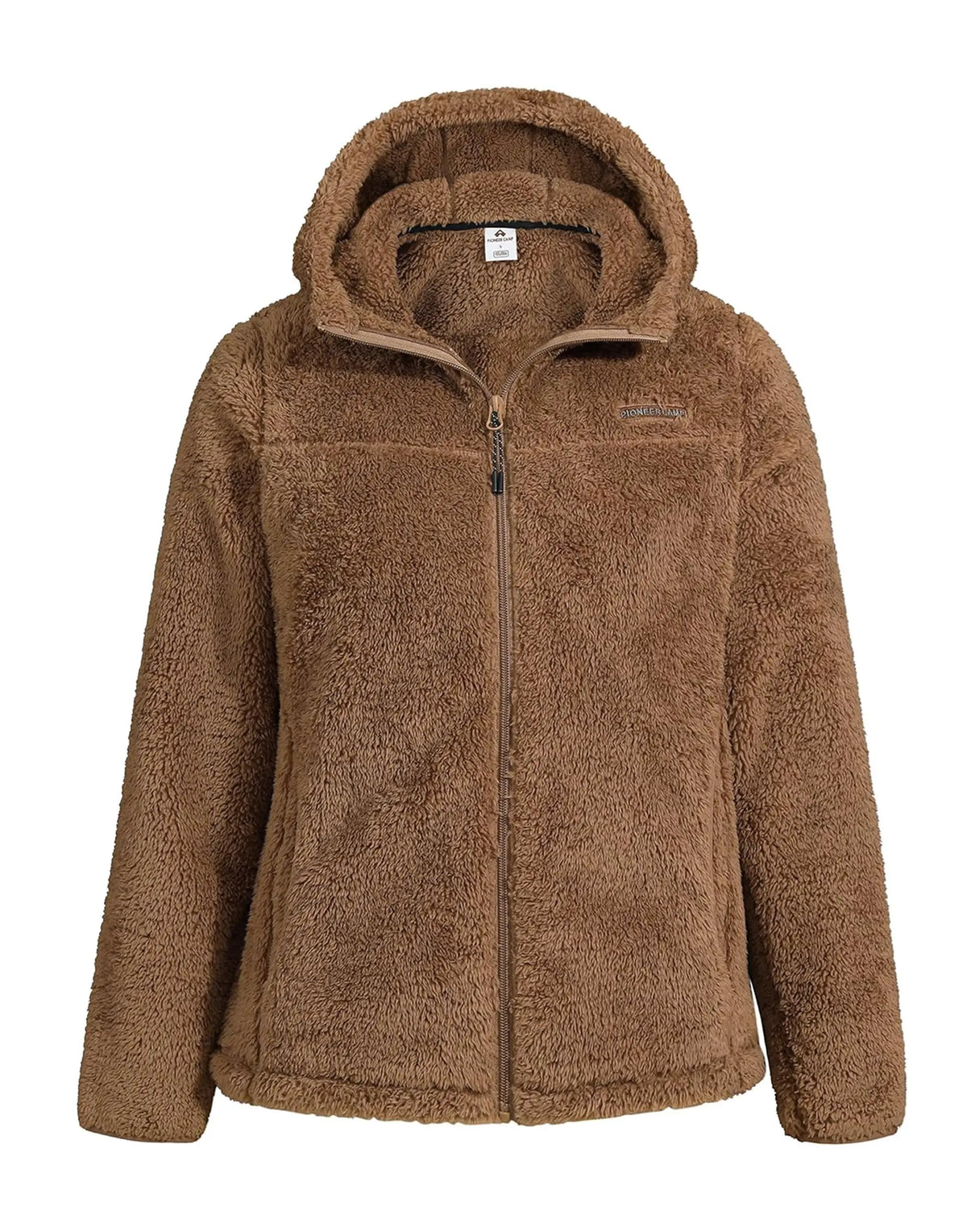 Pioneer Camp Women's Fuzzy Fleece Jacket Full Zip Up Lightweight Warm Soft Fleece Coat with Hood for Spring Fall Winter