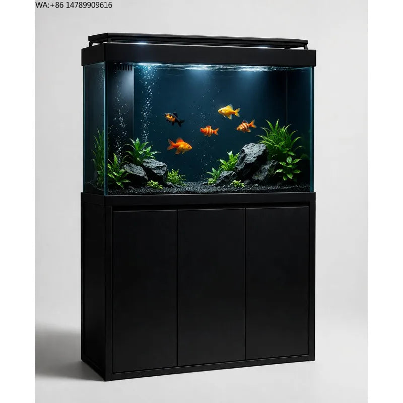 All-in-One AquariumFactory Wholesale Luxury Modern Smart Rectangle Living Room Large Home Fish Tank Ultra White Clear Glass Alum