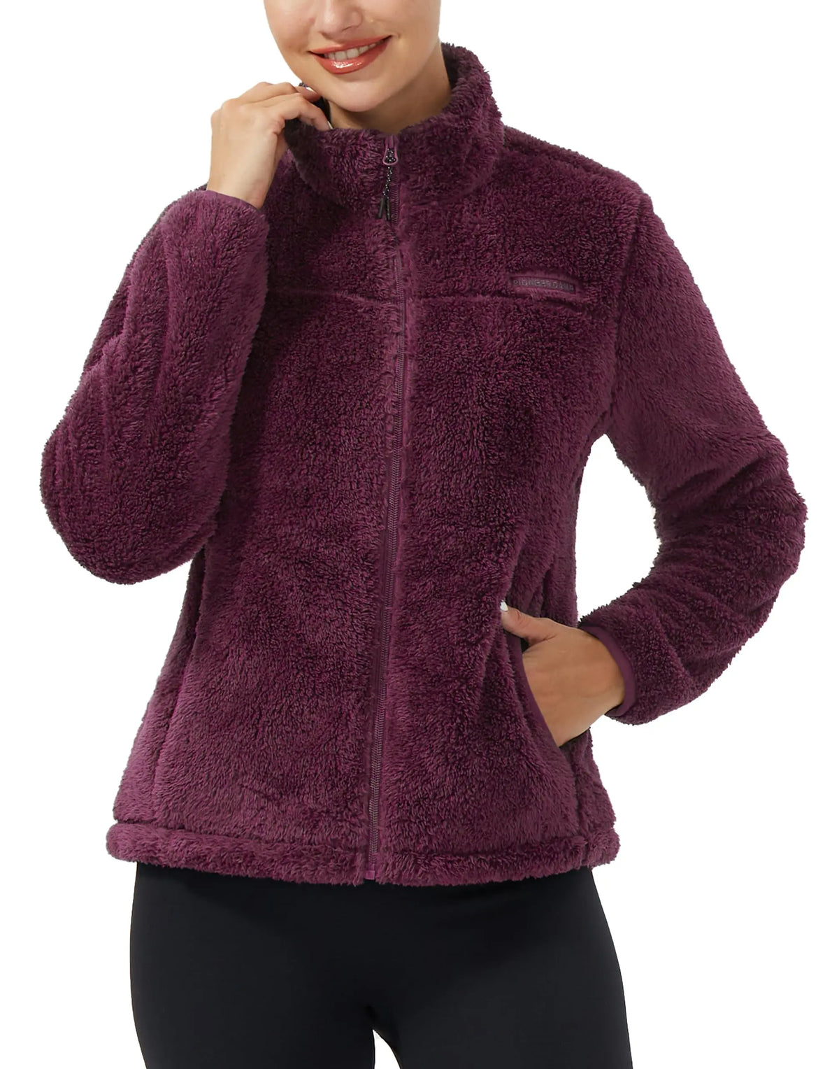 Pioneer Camp Women's Fuzzy Fleece Jacket Lightweight Full Zip Up Warm Soft Fleece Coat for Spring Fall Winter