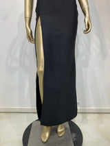 Women Celebrity Sexy Off Shoulder Pearl Black Maxi Long Bandage Bodycon Dress 2025 Elegant Evening Club Party Outfit