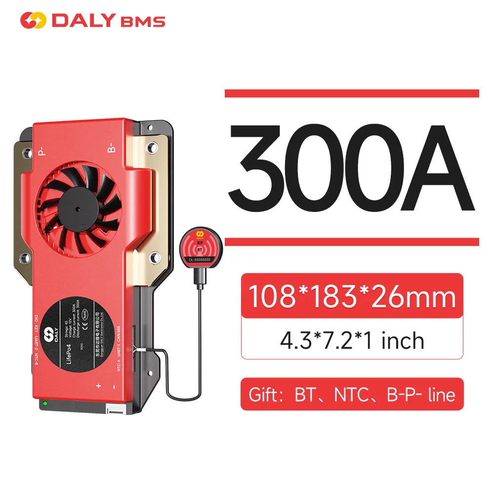 Daly BMS Smart BMS LiFePo4 4S 12V BMS 8S 24S 72V 48V 16S 40A 60A 100A 150A 200A 250A 300A 3.7V Li-Ion BMS 7S 13S 14S 3.2V BMS