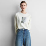 Amii Long Sleeve T Shirt 2026 New Arrival Autumn Soft Fabric Printed Embroidery Crew Neck Loose Fit Casual Women Top 12623029