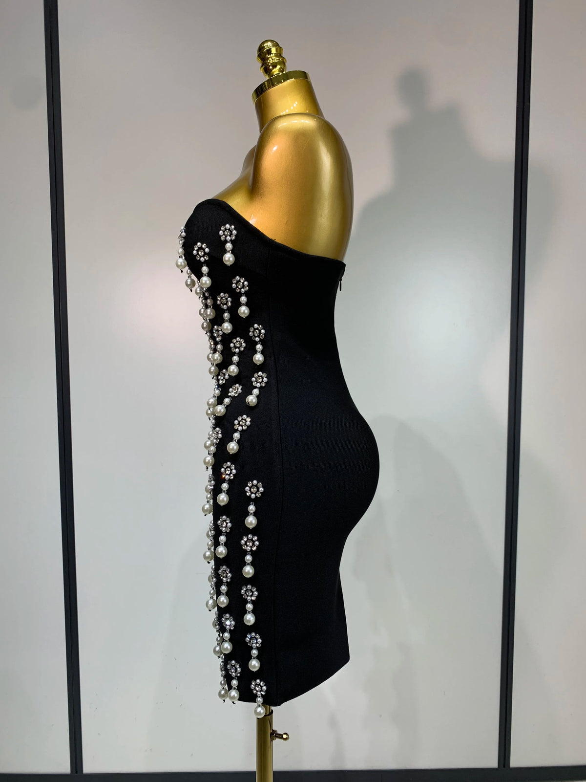 Women Sexy Strapless Shinning Diamond Bodycon Bandage Dresses Celebrity Elegant Evening Party Nightclub Wedding Guest Dress