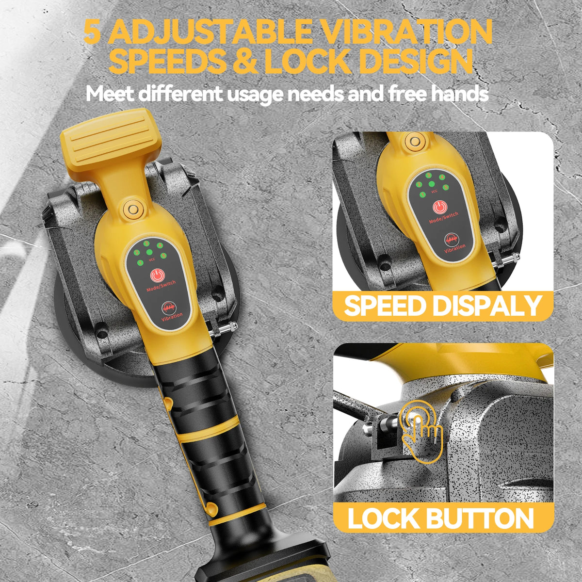 Tile Vibration Leveling Machine For DEWALT 18 Battery 5-SPEED Adjustable Tiler Vibrator Tool For Floor Wall Home Tile Tool