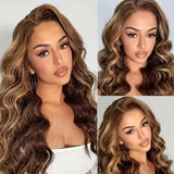 Body Wave Human Hair Wigs Highlight 4/27 HD Transparent Lace Frontal Wig 13x6 13x4 Human Hair For Women Preplucked Brazilian Wig