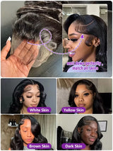 30 40 Inch Body Wave 13x6 HD Lace Frontal Wigs Human Hair Brazilian Preplucked Raw Lace Front Glueless 5x5 Closure Wig For Women