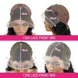 250% Deep Wave 13x6 HD Lace Frontal Wig Brazilian Curly Human Hair Wigs For Women Lace Front Human Hair Wig Pre Plucked 34 Inch