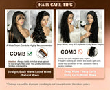 250% 30 40Inch Human Hair 13x6 HD Lace Frontal Wig Brazilian Loose Deep