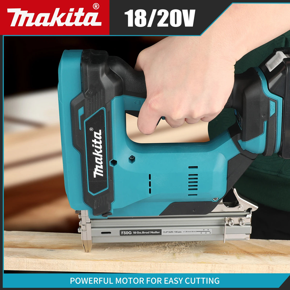 Makita Cordless Nail Gun:10-30mm Nails,2 in 1 Electric Stapler Gun Drives 2 Inches Nailer for Upholstery and Woodworking