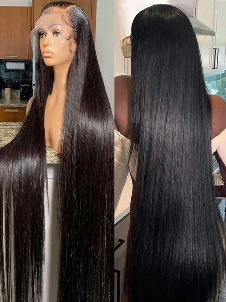 13x4 13x6 Hd Bone Straight Transparent Lace Front Wig Human Hair 40 Inch