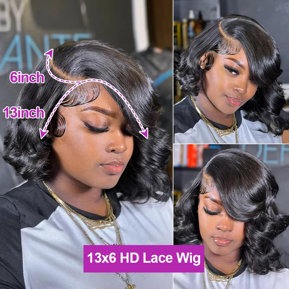 250% Density Body Wave Glueless Wigs Ready To Wear And Go Human Hair PrePlucked Water Wave 13x6 Hd Lace Frontal Wig Human Hair
