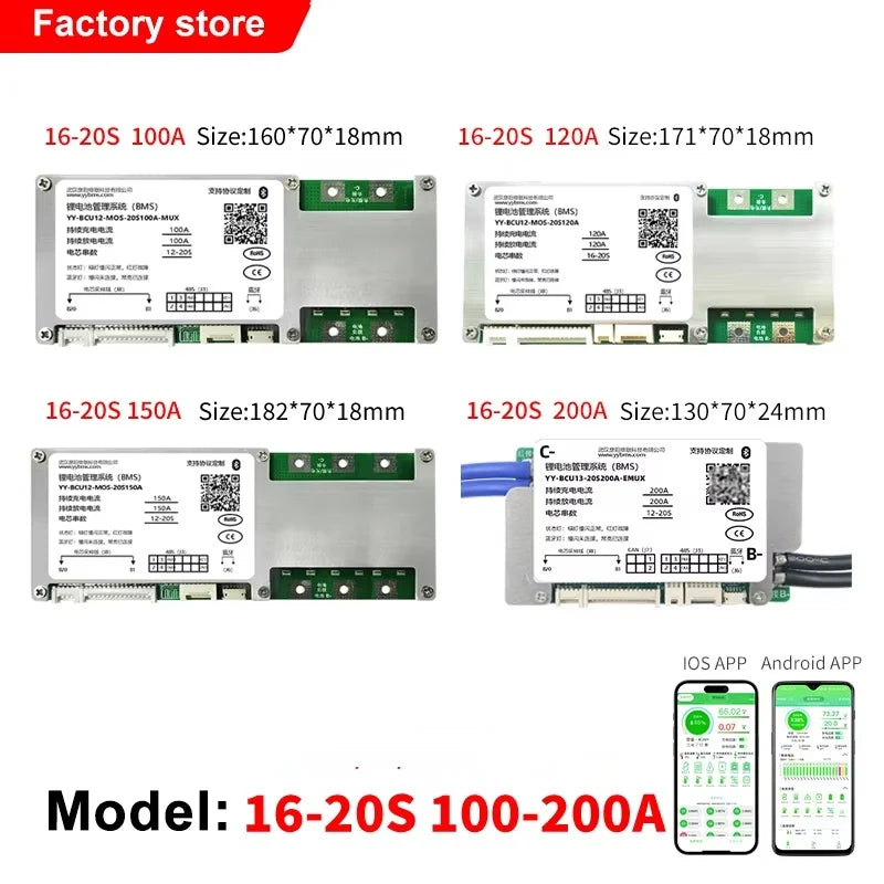 For Super Soco TC/TS/TC Max/CU/DU Smart Bluetooth 13-25S Lifepo4 Li-ion LTO Battery Protection Board Battery Management System