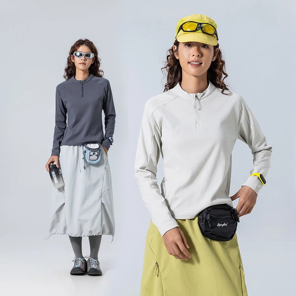 Outdoor Sport Quick Dry T Shirt Women Cycling Hiking Quick Dry Long Sleeve Fitness T-shirts Girl Y2k Streetwear Track T-shirts