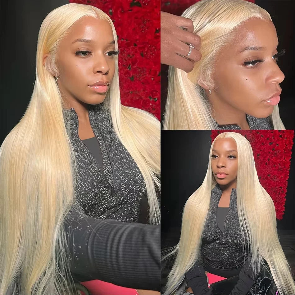 13x4 13x6 HD Transparent Full Frontal Lace 613 Blonde Colored Straight
