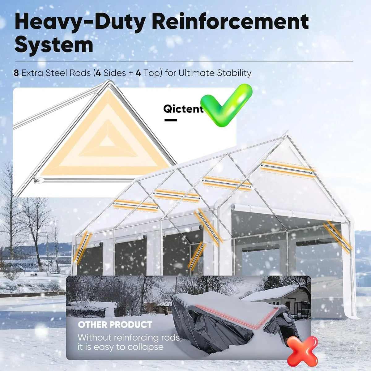Heavy Duty 12x20 ft Carport Tent with Ultra-High Peak & Ventilation Windows, Waterproof Outdoor Canopy Shelter for, Customized
