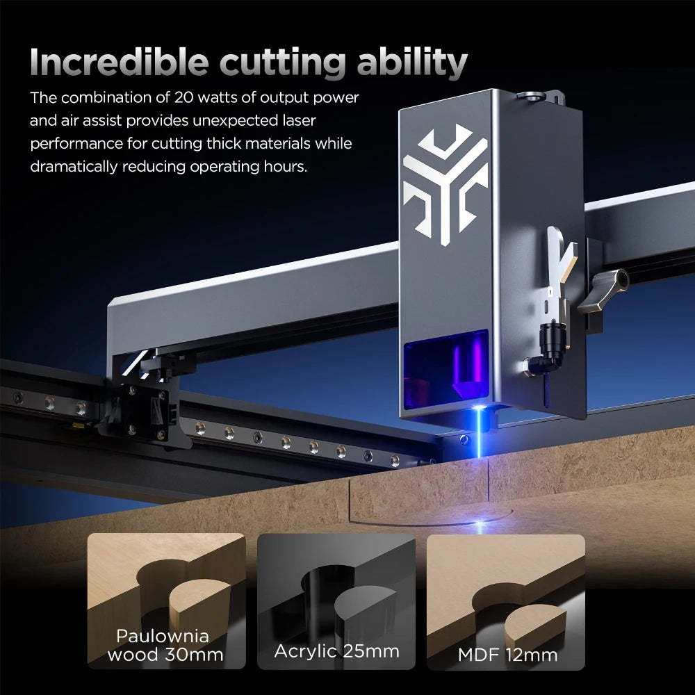 ACMER P2 20W Laser Engraver Cutting Machine Automatic Air Assist Support APP wifi CNC CO2 High Speed Laser Cutting Machine Wood