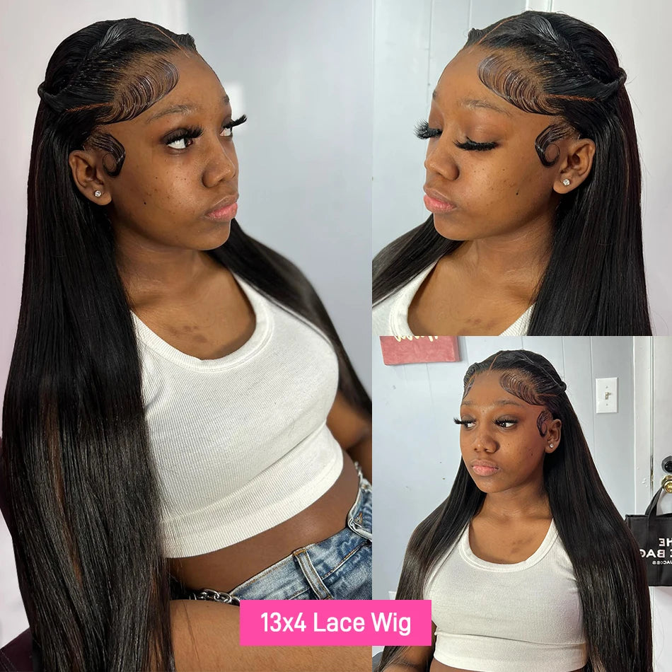 Straight Human Hair Wigs 13X6 Hd Lace Frontal Wig 30 40 Inch 13X4