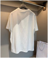 Women's Summer Round Neck White Bow Embroidered Loose T-shirt