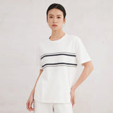 K3060X High Quality Luxury Women's Clothing 100% Cotton Short-Sleeved Round-Neck T-Shirt