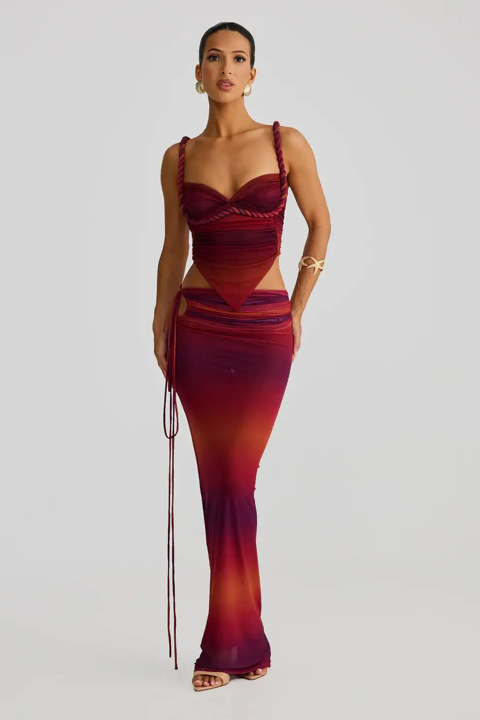 High-quality 3 Pieces Bikinis 2025 New Sets Sexy Push Up Backless Women's Swimsuit Gradient Cover-ups High-end Niche Beach Wear