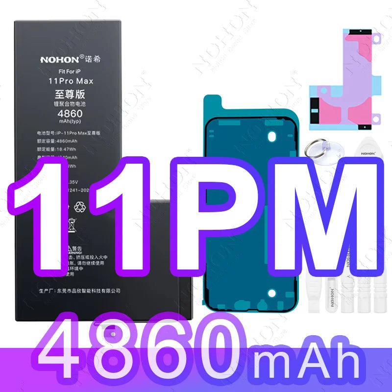 NOHON 3740mAh Large Capacity Battery for APPLE iPhone 13 12Pro 11 14 Pro Max Replacement Bateria for iPhone X XS