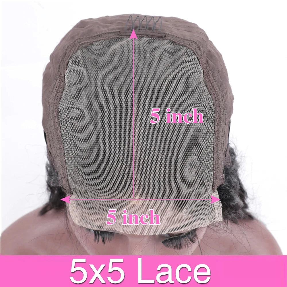 Deep Wave 13x6 HD Lace Frontal Human Hair Wig 200 Density Water Curly Transpare 360 Full Lace Front Wigs For Women 30 40 Inch