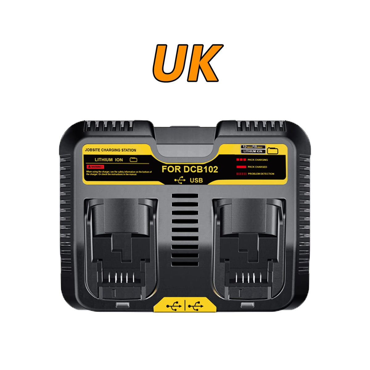 For Dewalt DCB609 Battery Dual Charger 4A For DCB200 DCB104 DCB107 DCB112 DCB115 DCB120 Rechargeable Battery Charger