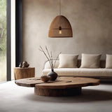 round coffee table medieval retro style old wood short coffee table simple modern coffee table atmosphere Japanes