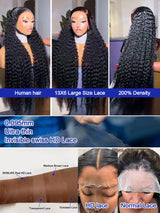 300% Density 40 42 Inch High Quality Loose Deep Wave Frontal Wigs Transparent 13x4 Lace Front Brazilian Hair Wigs Glueless Wig Human Hair 13x6 Water Wave Kinky Curly HD Lace Frontal Wig Preplucked Hairline Wet and Wavy Human Hair Wig on Clearance Sale