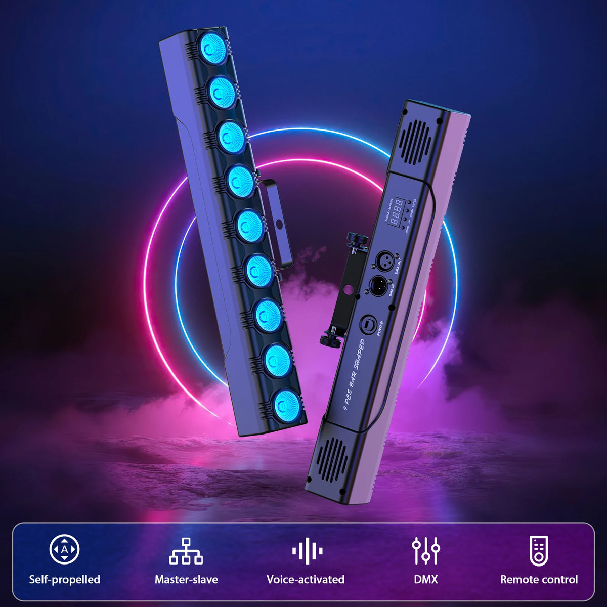 Somspot 36W 9LEDs RGBW Lights Bar Stage Lighting Effect LED Projection Light DJ Party Lights for Disco Bar Club Wedding Birthday