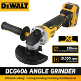 DEWALT DCG406 Kit 125MM 20V Angle Grinder Brushless Maglev Metal Cutting Charging Angle Grinder No Battery rotary tool