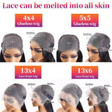 260% Density 13x6 Body Wave Lace Front Wigs Human Hair Pre Plucked 13x4