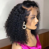 250% Density Burmese Short Curly Bob 13x4 HD Lace Front Human Hair Wigs Pre Plucked Deep Wave Glueless Lace Frontal Wigs Women