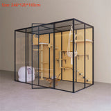 Displaying Cabinet Cat Cage Cattery Pet Products Animal Cages Solid Wooden Tempered Glass Large Luxury Cat Villa Hotel Cat House