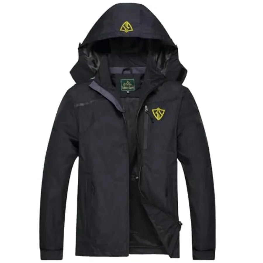 Mens Windproof Jacket Waterproof Lightweight Mountain Sport Jacket for Men Hooded Windbreaker Raincoat