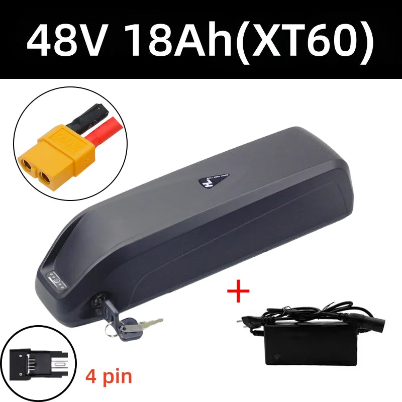 Hailong Downtube Lithium Battery 36/48/52V, 12-30Ah Capacity for Bafang BBS02 BBS03 BBSHD E-Bike Motors