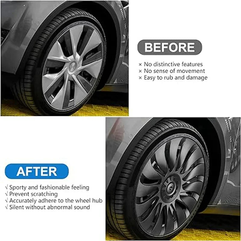 4PCS/1PCS Wheel Caps Performance Automobile Replacemen Hub cap Full Rim Cover Accessories for Tesla Model Y 19 Inch Hubcap 2024