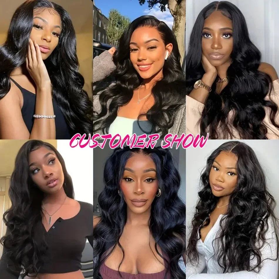 260% Density 13x6 Body Wave Lace Front Wigs Human Hair Pre Plucked 13x4 HD Transparent Lace Frontal Wigs Glueless Human Hair Wig