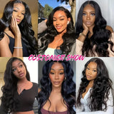 260% Density 13x6 Body Wave Lace Front Wigs Human Hair Pre Plucked 13x4