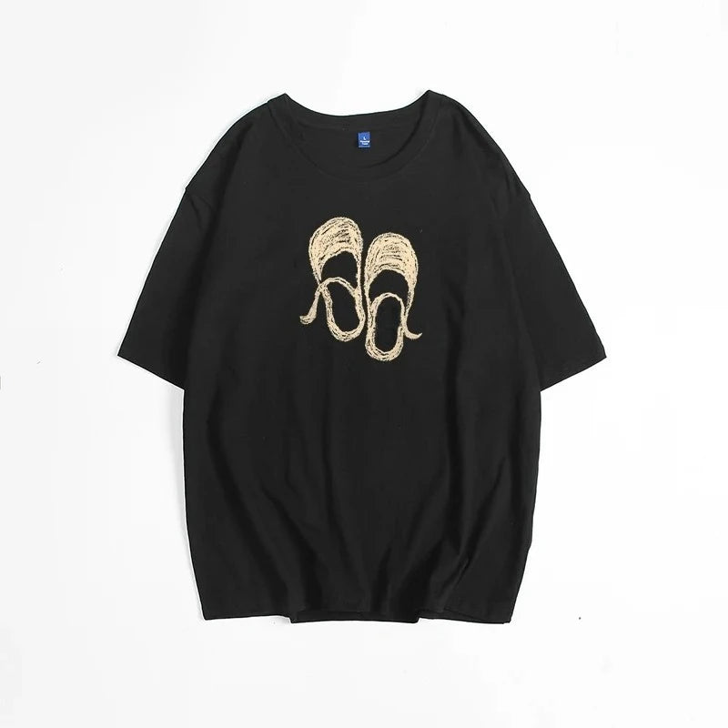 Hirsionsan Harajuku Graphic Printed T Shirt Women 2026 New Summer Cotton Soft Short Sleeve Tee Female Oversized High Street Tops