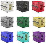 Large Luxury Aviation Aluminum Dog Transport Crate Foldable With Thickened Ventilation Firm Cage With Wheels