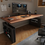 Modern Wooden Electric Height Adjustable Computer Desk High End Design Standing Desk Converter Study Desk Home Furniture FYCD