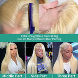 13x4 13x6 HD Transparent Full Frontal Lace 613 Blonde Colored Straight