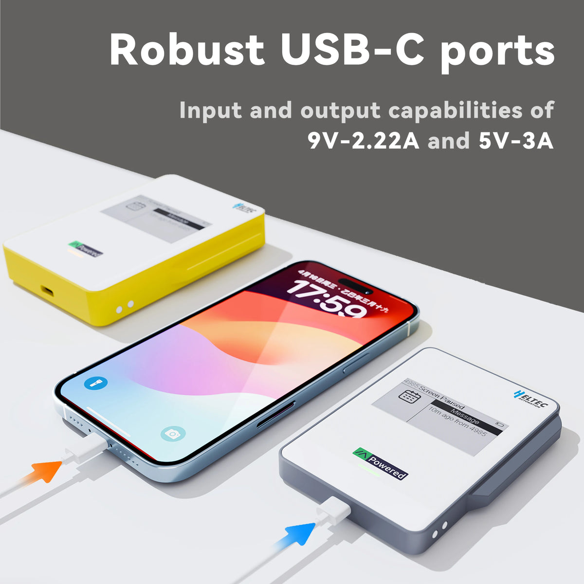 Heltec MeshPocket Qi2 5000/10000mAh Magnetic Power Bank, Meshtastic Compatible, E-Ink Display, PD Fast Charge for iPhone Android