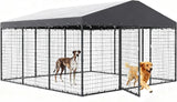Gotland Dog Kennel Outdoor 10 x10 x6 FT, Dog Cage Outdoor for Medium/Large Dogs with Waterproof Roof Double Secure Locks Ground