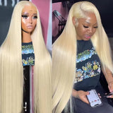 HD Transparent Honey Blonde Wig 30 40 Inch Colored 613 Lace Frontal Wig