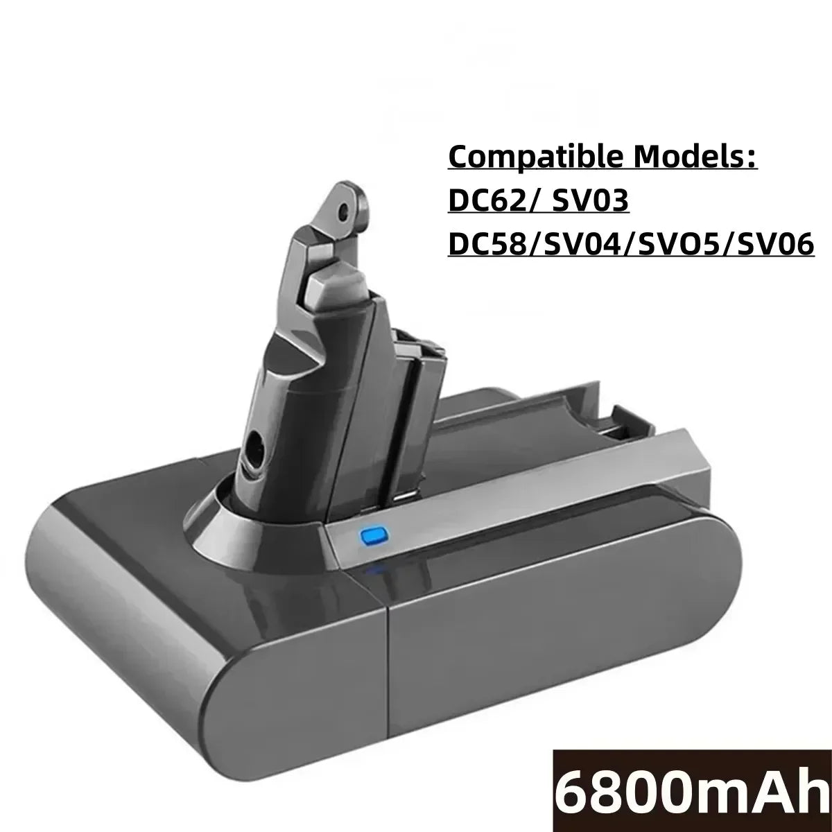 12800mAh Li-ion Battery for Dyson V6 DC59 DC62 21.6V Vacuum Cleaner Replacement 18650 Battery