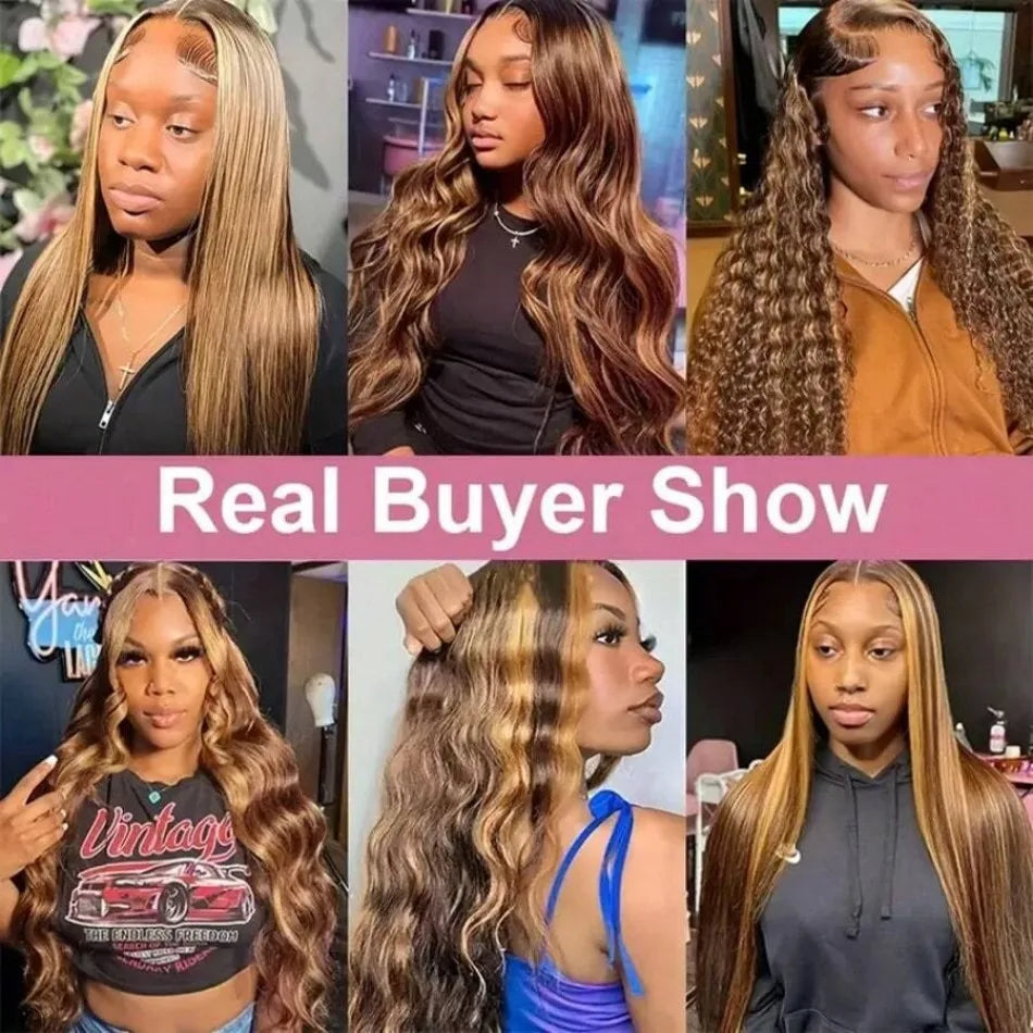 13X6 Hd Lace Frontal Wig Highlight Ombre Wig Human Hair 427 Body Wave Original Brazilian Wigs P1B30 Lace Front Wigs 250 Density