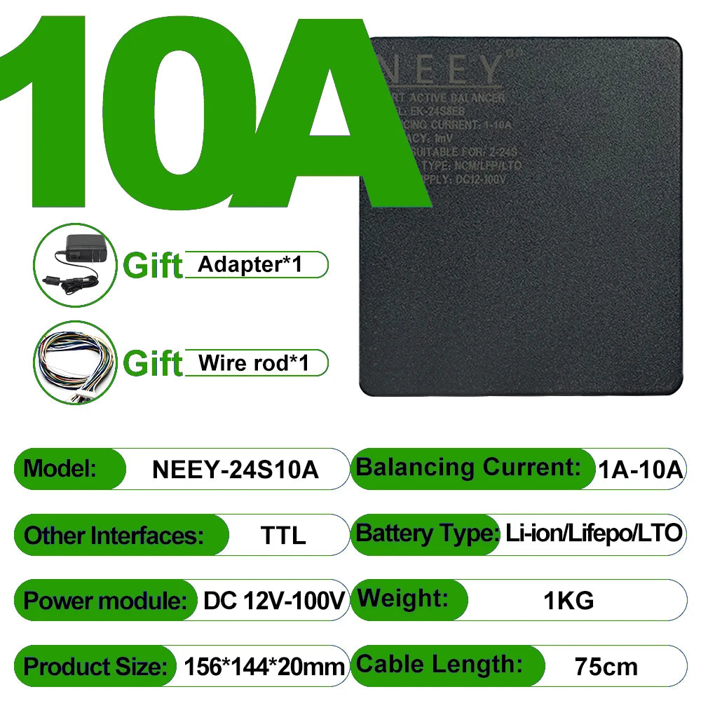 4TH NEEY Active Balancer Smart BMS Lifepo4 Battery 16S 8S 20S 24S Energy Equalization 4A 8A 10A 15A 20V 48V 100V Li-ion Camping